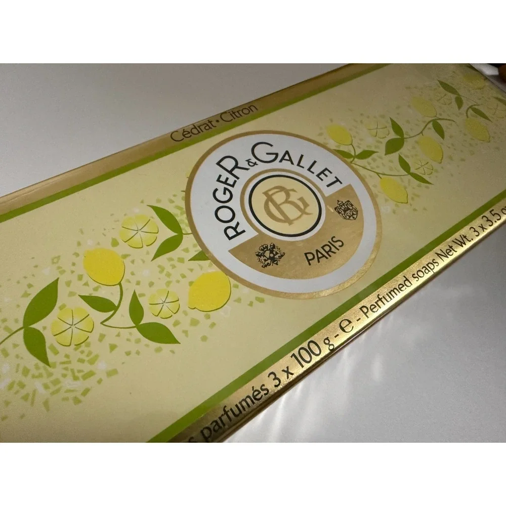 New 3 Roger & Gallet Paris Citron‎ Perfumed Soaps 100 Grams Each French unopened